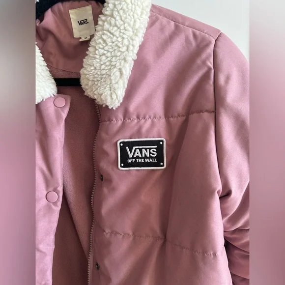 Vans Fawner Puffer Jacket/Sherpa Collar - Light Pink - XS - Picture 4 of 8